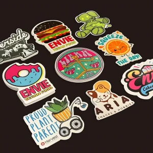 Custom Logo Printing Waterproof Die Cut Vinyl Stickers Die Cut Label Logo Stickers Adhesive PVC Label Sticker