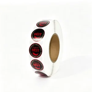 Custom Logo Private Brand Adhesive Round Label Sticker Rolls with Hot Stamping Design for Craft