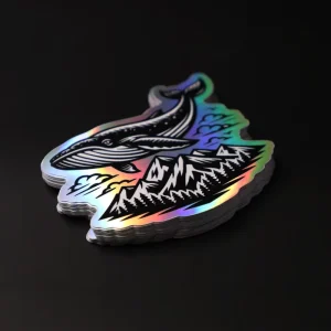Custom Logo Rainbow Film Vinyl Laser Die Cut Sticker Adhesive Waterproof Holographic Sticker