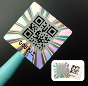 Custom Logo Serial Number Security Label Stickers with Hologram for Products Anti Counterfeiting for Packing Label