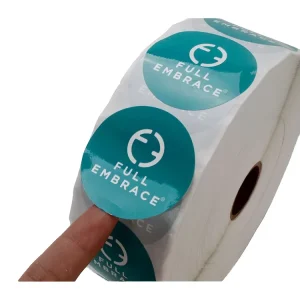 Custom Logo Sticker Label Printing Waterproof Roll Synthetic Paper Adhesive Round Logo Sticker