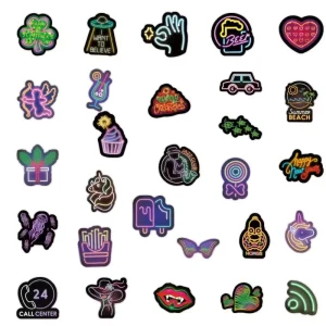 Custom Logo Sticker Vinyl Cartoon Holographic Sticker Waterproof Vinyl Die Cut Album DIY Creative Cute Sticker