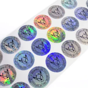 Custom Logo Stickers 3D Spot UV Raised Holographic Die Cut Adhesive 3D Varnish Embossed Printing UV Resist Vinyl Label Sticker