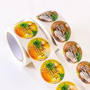 Custom Logo Stickers Die Cut Round Circle Shape Personalized Label for Brand Autocollants Personnalises Alimentaires