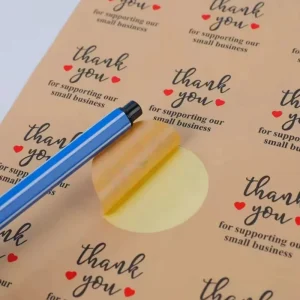 Custom Logo Stickers Kraft Paper Material Thank You Stickers Exclusive Packaging Labels for Brand Packaging