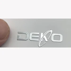 Custom Logo Stickers Metallic Labels Clear Waterproof Transparent Transfer Metal Letters Embossed Nickel Decal Label Stickers