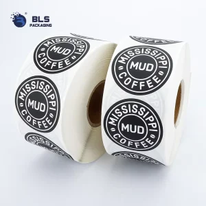 Custom Logo Stickers Round Adhesive Labels Roll For Coffee Packaging Food Beverage Product Labeling