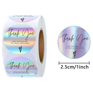 Custom Logo Stickers Thank You Adhesive Festival Handmade Commercial Decoration Sticker Label Logo Stickers for Packaging Label