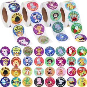 Custom Logo Stickers for Kids Craft Use Packaging of 500pcs Minimum Order