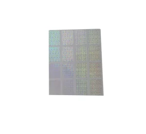 Custom Logo Transparent Hologram PET Adhesive Anti Counterfeit Stickers with Printable Options