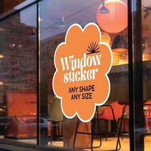 Custom Logo UV Protection Vinyl Wall Decal Large Size Adhesive PVC Window Sticker for Promotion