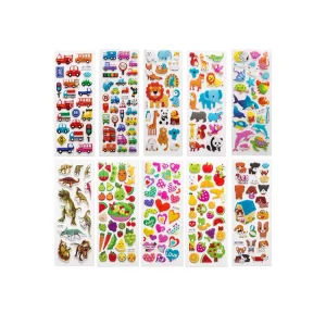 Custom Logo Various Lovely Cute Kids 3D Cartoon Stickers for Promotional Toys