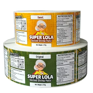 Custom Logo Vinyl Adhesive Sticker Waterproof Self adhesive Food Label Roll (Offset Printed)