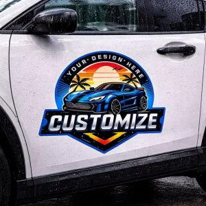 Custom Logo Vinyl PVC Vehicle Door Decal Sticker Waterproof Outdoor Durable Car Truck SUV Van Window Vehicle Sign