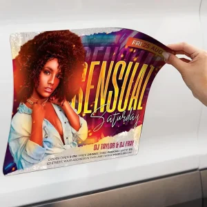 Custom Made Magnetic Ink Erasable Transferable Eye-Popping Decorative Sticker Poster for Car Safety Signs