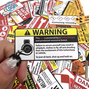 Custom Manufacture Supply Low MOQ Wear Resisting Car Decals Transfer Warning Stickers