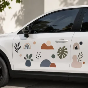 Custom Matte PVC Car Stickers Minimalist Die Cut Waterproof UV Resistant Anti Scratch Decals