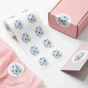 Custom Matte Vinyl Stickers Full Color Watercolor Floral Print OEM Factory Low MOQ