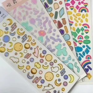 Custom PVC Cartoon Style Foil Sticker Sheet for Promotional Gifts