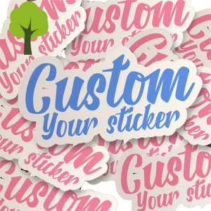 Custom PVC Logo Stickers Glossy Finish Adhesive Water Resistant Stickers for Promotional Gifts