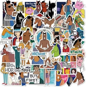 Custom PVC Vinyl Waterproof Durable Stickers Anime BoJack Horseman Cartoon Sticker 15cm x 15cm Offset Printed