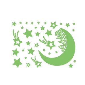 Custom PVC Wall Decal Moon Star Luminous Sticker for Kids’ Room Removable Adhesive Glow Decorative Sticker