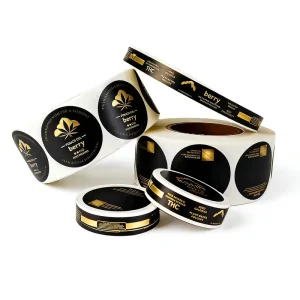 Custom Packaging Labels Adhesive Spot UV Raised Printing Wrap Around Waterproof Pouches Label Snus Jar Lid Stickers For Can Tin