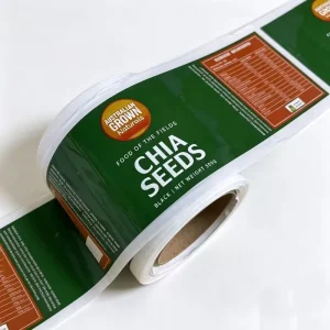 Custom Packaging Labels Self Adhesive Vinyl Paper Roll Label for Food Industry with Custom Brand Logo