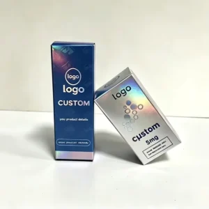 Custom Paper Board Box Strong Adhesive Sticker Printing Packaging For Pill Pep 2ml 3ml 10ml 1pack 2Vials Holographic