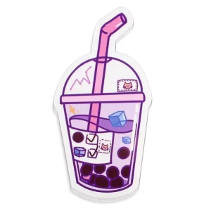 Custom Paper Die Cut logo Vinyl Printing Cute Decoration Drink Tea Sticker for Bottle