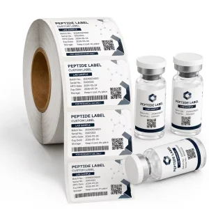 Custom Peptide Labels Self Adhesive PET BOPP Vial Stickers Roll or Sheet Printing for Small Bottle Cosmetic Lab Packaging