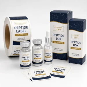 Custom Peptide Labels and Box Printing Vial Sticker Packaging Set for Small Bottle Private Label Brands Supplier