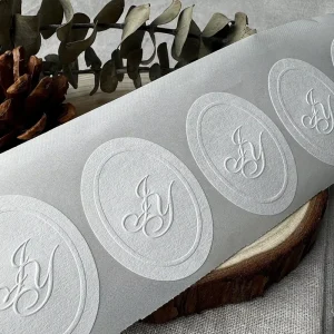 Custom Perfume Textured Paper 3D Logo Embossed Candle Packaging Labels Sticker Business Sealing Stickers