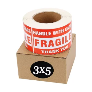 Custom Permanent Adhesive Oil proof Waterproof Fragile Warning Stickers for Shipping Thermal Transfer Paper OLANTAI Brand