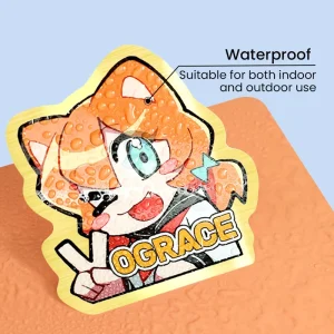 Custom Personalized Adhesive Vinyl Waterproof Stickers Cute Gold Stamping Individual Die Cut Logo Label for Promotion Cartoon