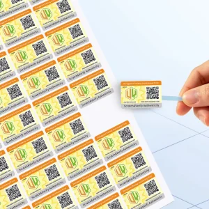 Custom Personalized Anti-Counterfeit Holographic Scratch QR Code Synthetic Paper Die-cut Stickers Transparent VOID Label