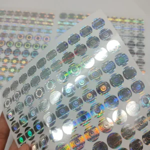 Custom Plastic Adhesive Labels with Holographic Finish Durable Design Custom Color for Packaging Branding Promotion