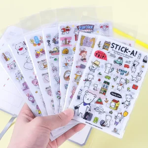 Custom Plastic Vinyl Adhesive Sheet for Cartoon Journal Bullet Stickers Scrapbooking Promotional Gift Supplies