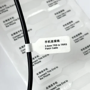 Custom Polyester Film Adhesive Roll Adhesive Wire Cable Sticker Label Printed Wrap Around Ethernet Cable Label