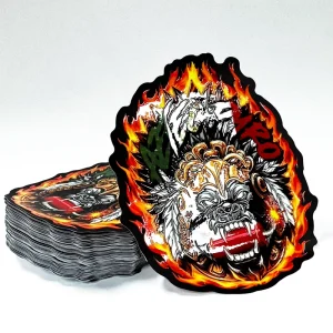 Custom Premium Logo Stickers Spot UV Raised Die Cut Sticker Adhesive 3D Varnish Printing Waterproof PVC Vinyl Label Stickers