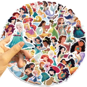 Custom Princess Doodle Die Cut Vinyl Waterproof Stickers for Kids Water Bottle Decoration Cute Cartoon Design