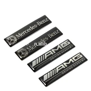 Custom Print Car Logo Rectangle Epoxy Sticker with Waterproof Glossy Effect