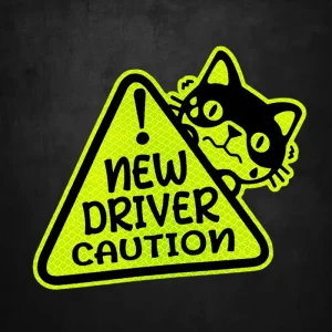 Custom Print Eco friendly UV Varnished Sticker Car Waterproof Durable Reflective Magnetic Decals New Driver Caution