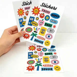 Custom Print Kiss Cut Cute Stickers Sheet Glossy Laminated Vinyl Sticker Sheets