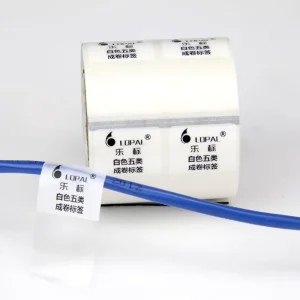 Custom Printable Roll Sheet Die Cut Tear Resistant Vinyl Waterproof Striking PVC Transparent Wrap Around Wire Mark Cable Label