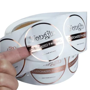 Custom Printed Cosmetic Logo Bottle Label Roll Gold Foil Hot Stamp Barcode PVC Sticker Waterproof Heat-Resistant Breathable
