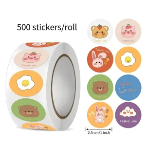 Custom Printed Durable Waterproof Adhesive Vinyl Roll Stickers 500PCS Per Roll 1in/25mm RTS