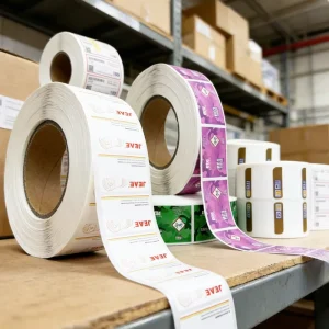 Custom Printed Food Packaging Product Adhesive Labels Glossy Matte Coated Kraft Paper Self Adhesive Roll Label Sticker With Logo