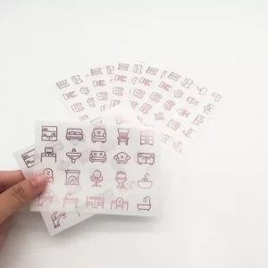 Custom Printed Gold Foil Stamping Clear Sticker Sheet for Journals Planner