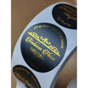 Custom Printed Logo Gold Foil Waterproof Stickers